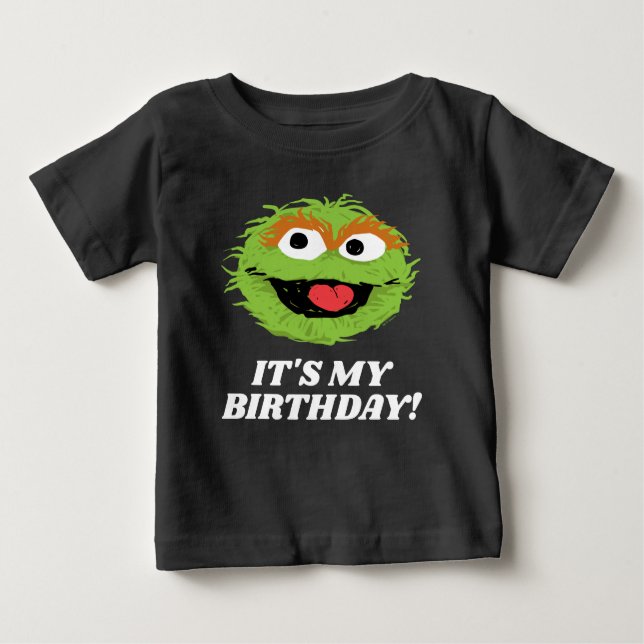 Sesame Street | Oscar the Grouch It's My Birthday  Baby T-Shirt (Front)