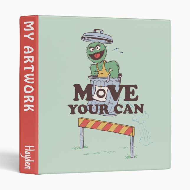 Sesame Street | Oscar the Grouch Move Your Can 3 Ring Binder (Front/Spine)