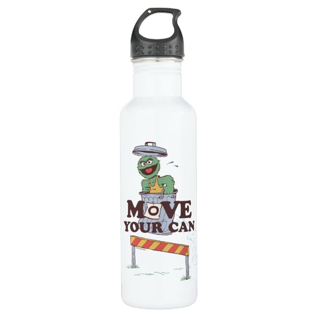 Sesame Street | Oscar the Grouch Move Your Can Stainless Steel Water Bottle (Front)
