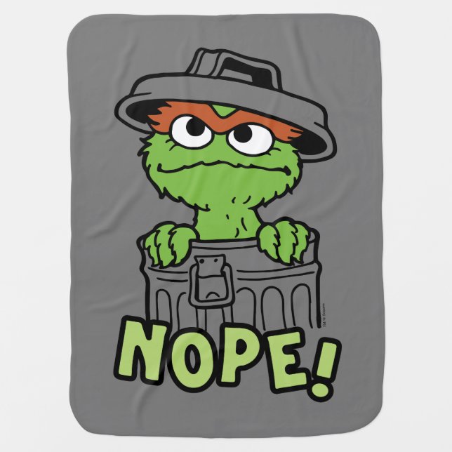 Sesame Street | Oscar the Grouch Nope! Baby Blanket (Front)