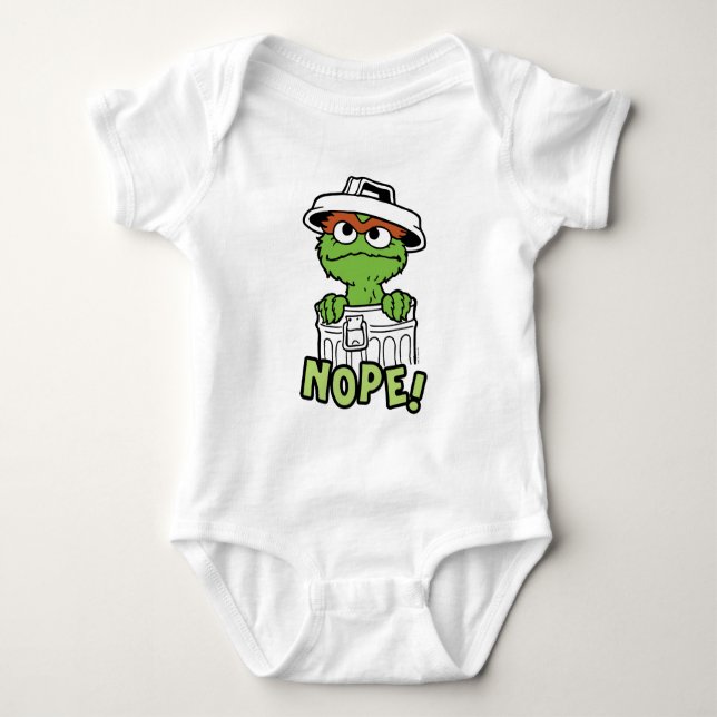 Sesame Street | Oscar the Grouch Nope! Baby Bodysuit (Front)