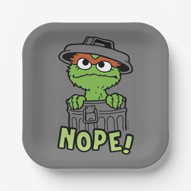 Sesame Street | Oscar the Grouch Nope! Paper Plates (Front)