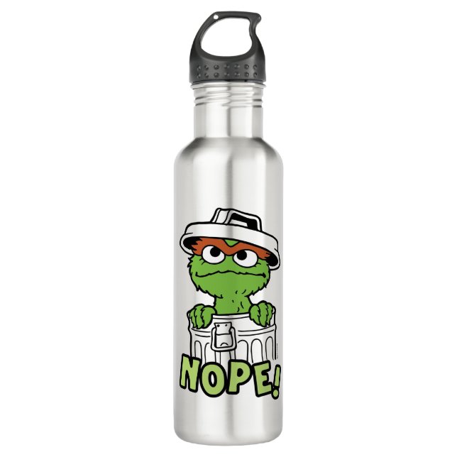Sesame Street | Oscar the Grouch Nope! Stainless Steel Water Bottle (Front)