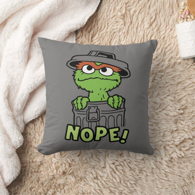 Sesame Street | Oscar the Grouch Nope! Throw Pillow (Blanket)