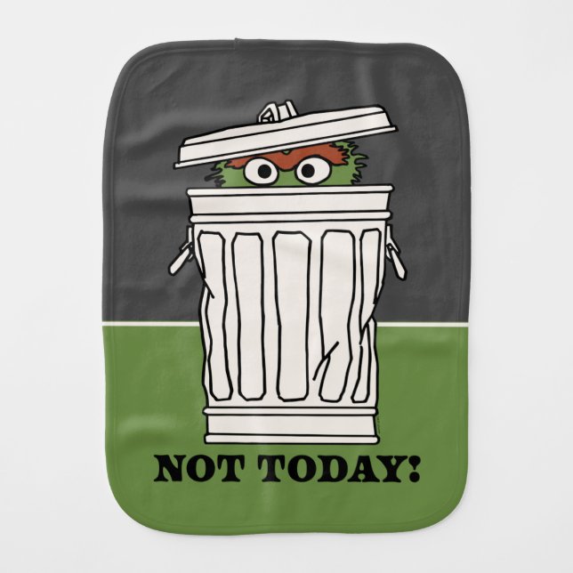 Sesame Street | Oscar the Grouch Not Today! Baby Burp Cloth (Front)