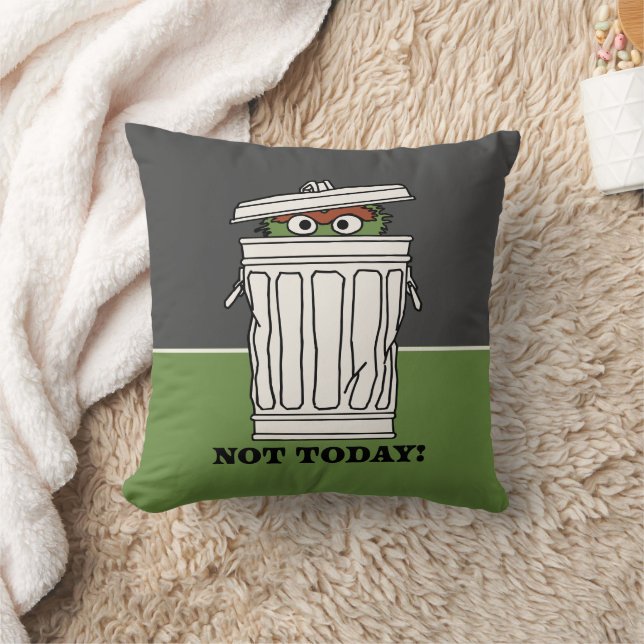 Sesame Street | Oscar the Grouch Not Today! Throw Pillow (Blanket)