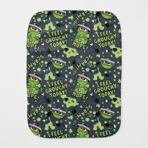 Sesame Street  Oscar the Grouch Phrase Pattern Baby Burp Cloth