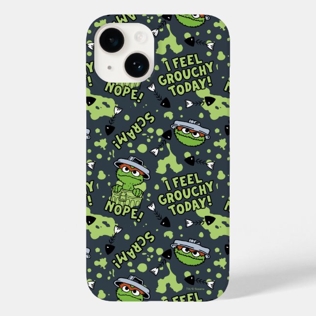 Sesame Street | Oscar the Grouch Phrase Pattern Case-Mate iPhone Case (Back)