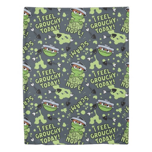 Sesame Street  Oscar the Grouch Phrase Pattern Duvet Cover