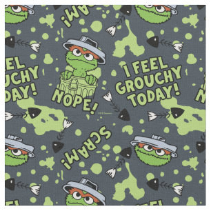 Sesame Street Oscar the Grouch Phrase Pattern Fabric