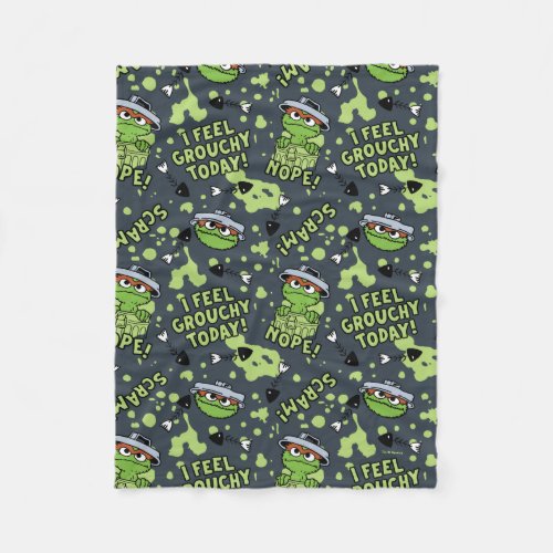 Sesame Street  Oscar the Grouch Phrase Pattern Fleece Blanket