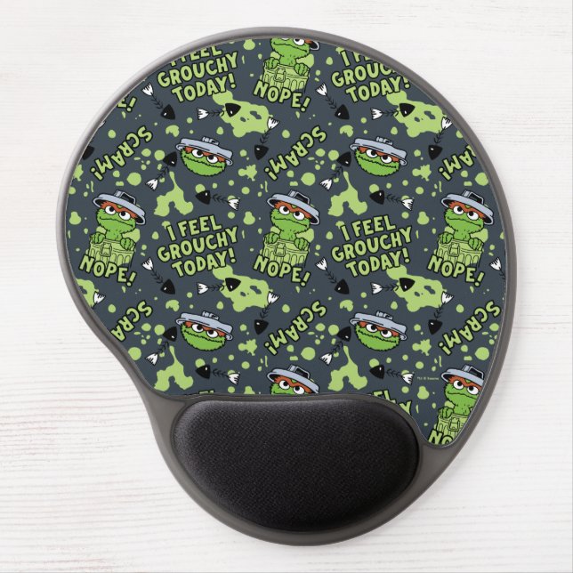 Sesame Street | Oscar the Grouch Phrase Pattern Gel Mouse Pad (Front)