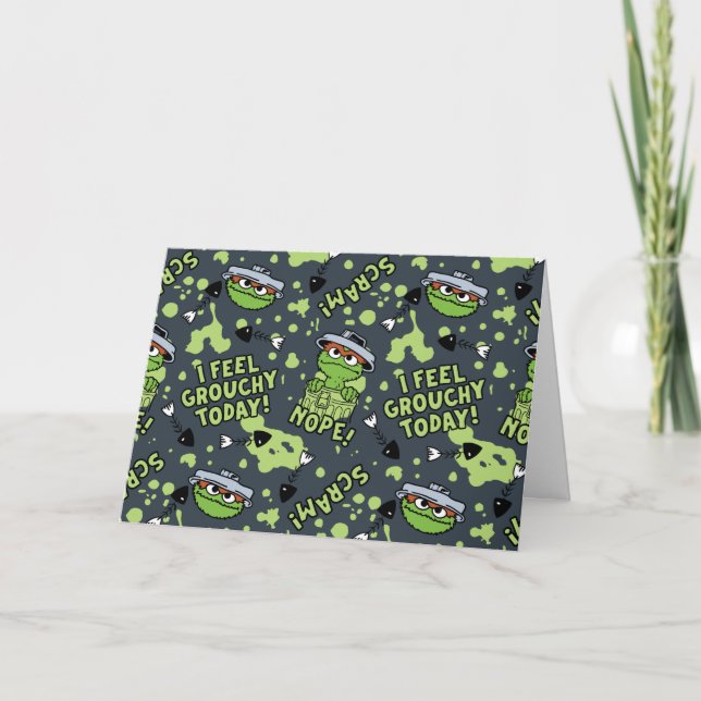 Sesame Street | Oscar the Grouch Phrase Pattern Holiday Card (Front)