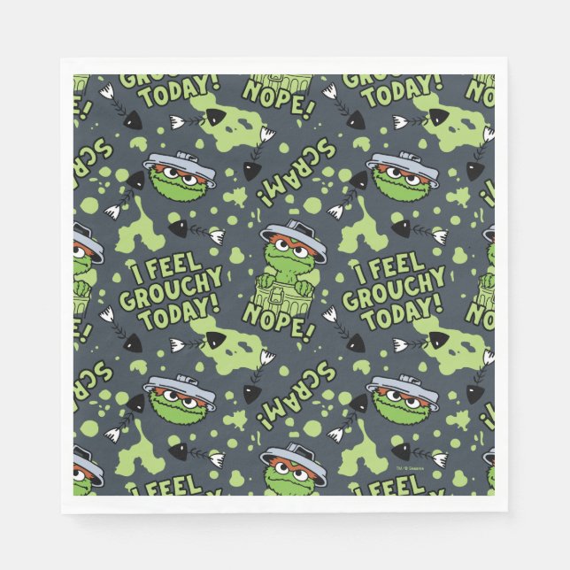 Sesame Street | Oscar the Grouch Phrase Pattern Napkins (Front)