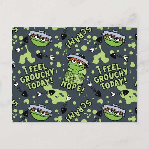 Sesame Street  Oscar the Grouch Phrase Pattern Postcard