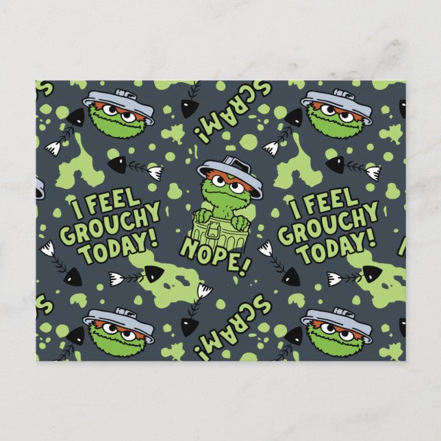Sesame Street | Oscar the Grouch Phrase Pattern Postcard (Front)
