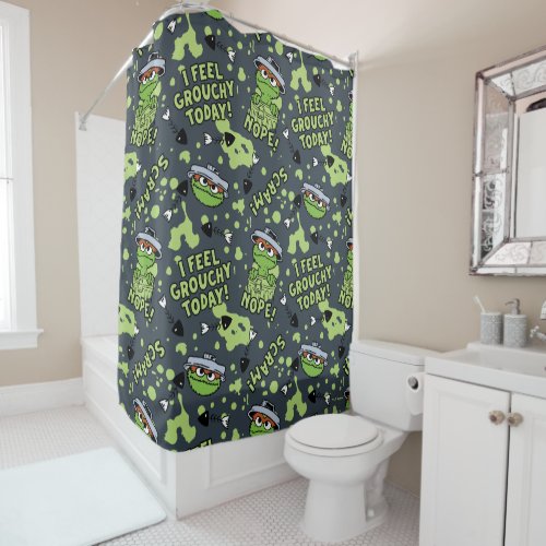 Sesame Street  Oscar the Grouch Phrase Pattern Shower Curtain