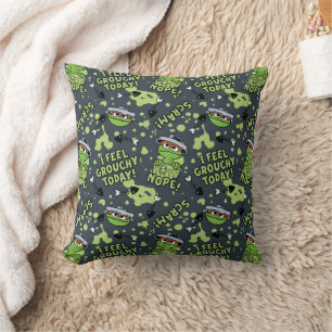 Sesame Street Oscar the Grouch Phrase Pattern Throw Pillow