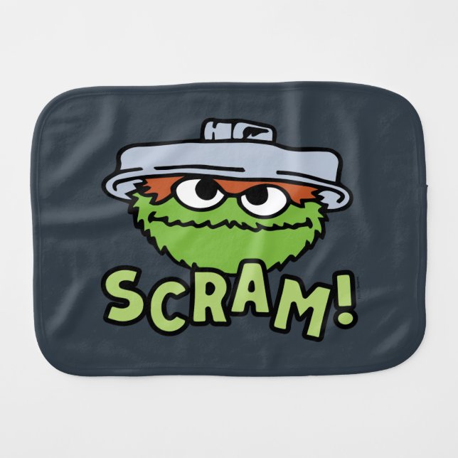Sesame Street | Oscar the Grouch Scram! Baby Burp Cloth (Front Horizontal)