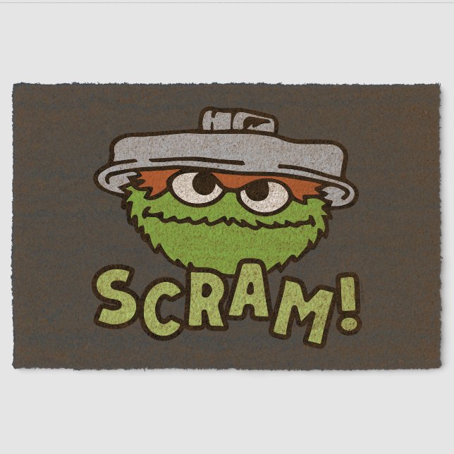 Sesame Street Oscar the Grouch "Scram"  Fiber Doormat (Front)
