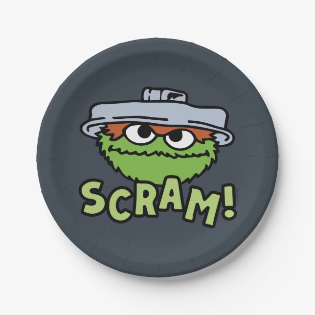 Sesame Street | Oscar the Grouch Scram! Paper Plates (Front)