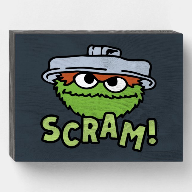 Sesame Street | Oscar the Grouch Scram! Wooden Box Sign (Front Horizontal)