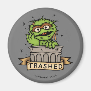 Sesame Street Oscar the Grouch Trashed Magnet