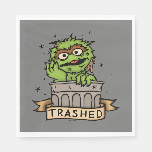 Sesame Street | Oscar the Grouch Trashed Napkins (Front)