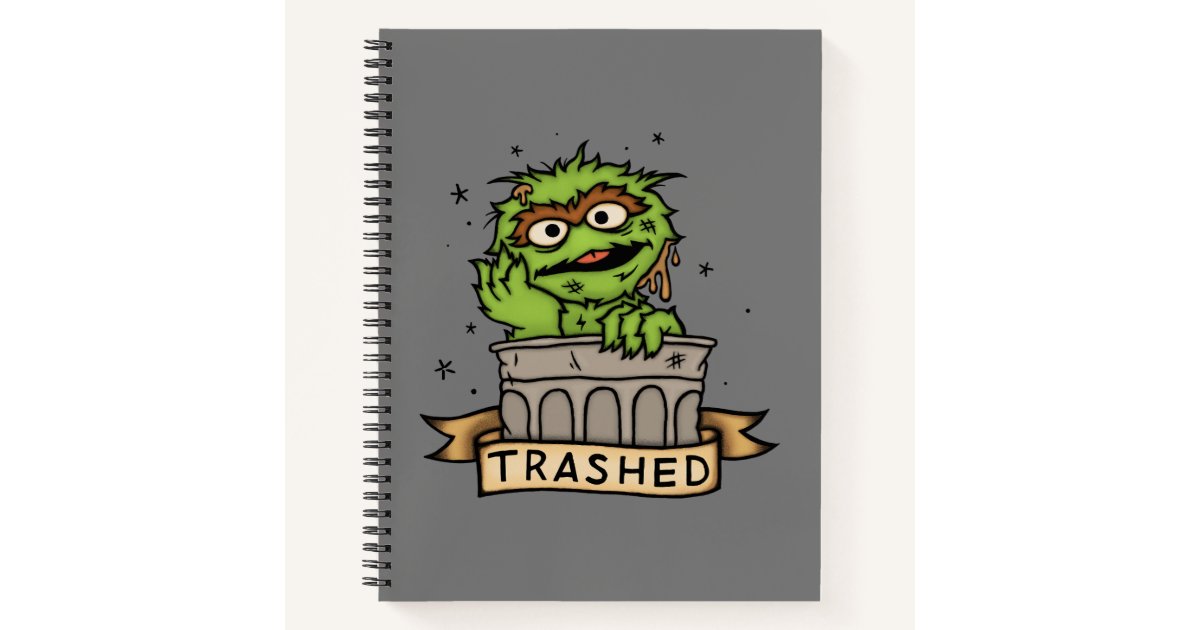 Trashed Notebook Sesame Street | Oscar the Grouch Trashed Notebook | Zazzle