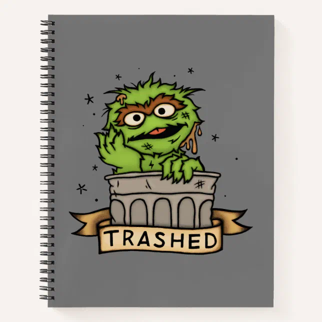 Trashed Notebook Sesame Street | Oscar the Grouch Trashed Notebook | Zazzle