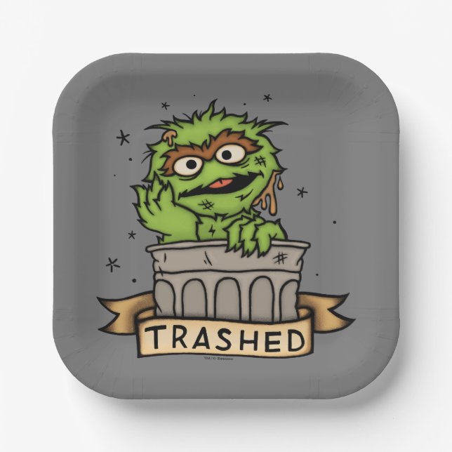 Sesame Street | Oscar the Grouch Trashed Paper Plates (Front)