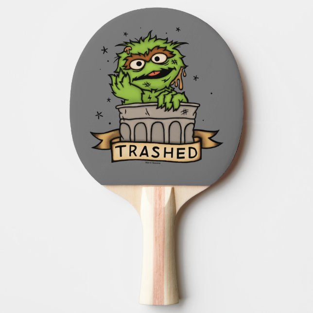 Sesame Street | Oscar the Grouch Trashed Ping Pong Paddle (Front)