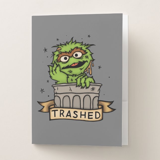 Sesame Street | Oscar the Grouch Trashed Pocket Folder (Front)