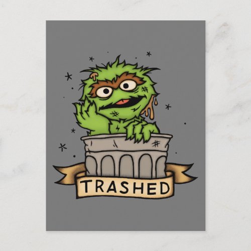 Sesame Street  Oscar the Grouch Trashed Postcard