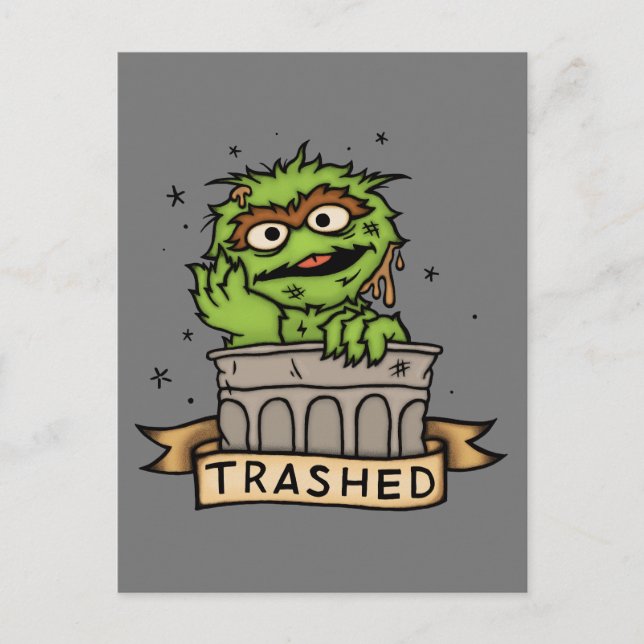 Sesame Street | Oscar the Grouch Trashed Postcard (Front)