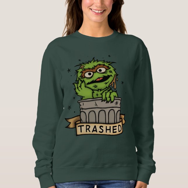 Sesame Street | Oscar the Grouch Trashed Sweatshirt (Front)