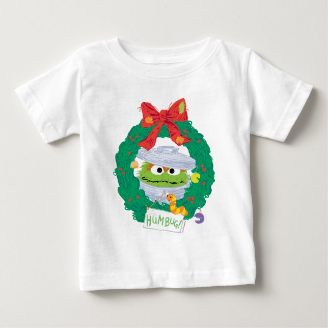Sesame Street | Oscar the Grouch Wreath Baby T-Shirt (Front)