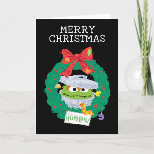Sesame Street Oscar the Grouch Wreath Card