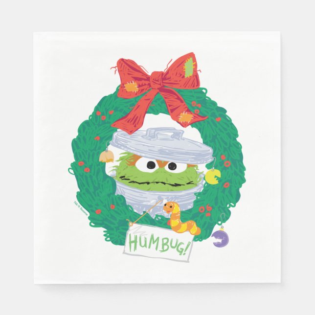 Sesame Street | Oscar the Grouch Wreath Napkins (Front)