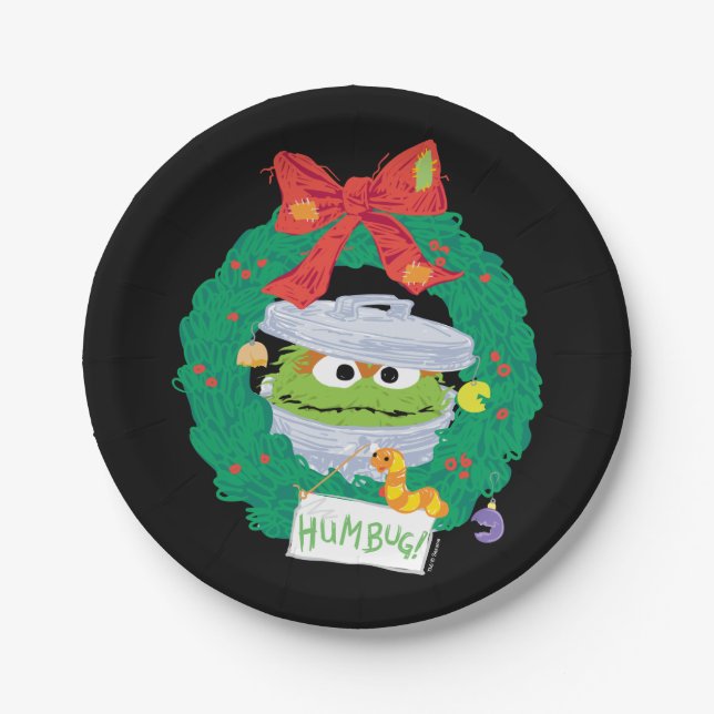 Sesame Street | Oscar the Grouch Wreath Paper Plates (Front)