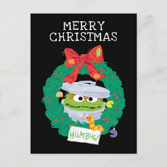 Sesame Street | Oscar the Grouch Wreath Postcard (Front)