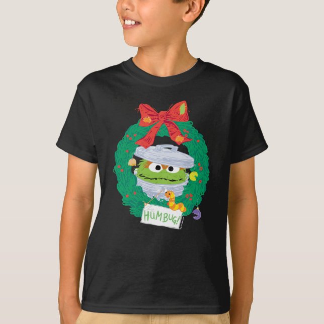 Sesame Street | Oscar the Grouch Wreath T-Shirt (Front)