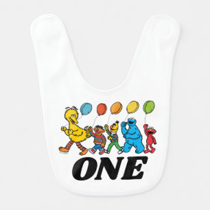 Sesame Street Pals 1st Birthday Balloons Baby Bib