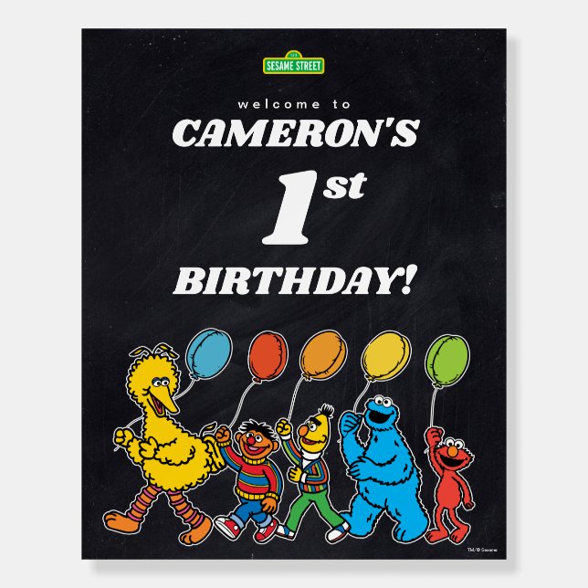 Sesame Street Pals 1st Birthday Balloons Welcome Foam Board (Front)