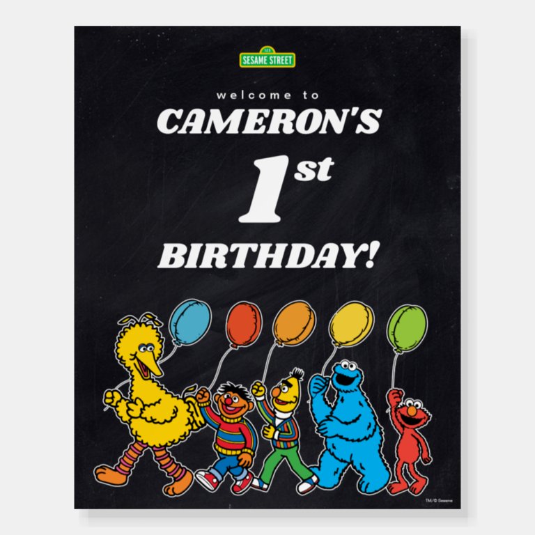 Sesame Street Pals 1st Birthday Balloons Welcome Foam Board