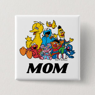 Sesame Street Pals 1st Birthday Mom Button