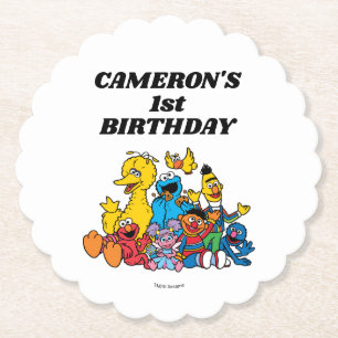 Sesame Street Pals 1st Birthday Paper Coaster