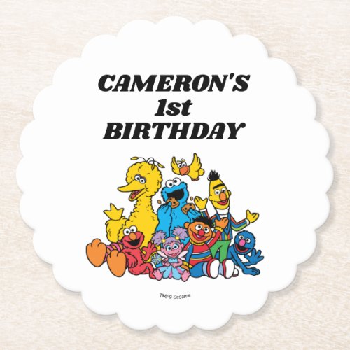 Sesame Street Pals 1st Birthday Paper Coaster