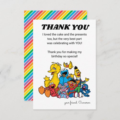 Sesame Street Pals 1st Birthday _ Thank You Invitation
