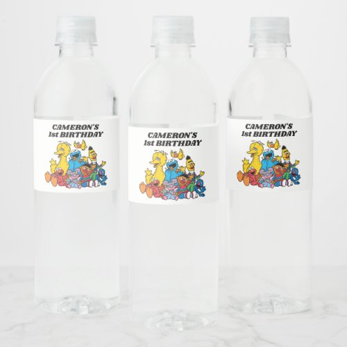 Sesame Street Pals 1st Birthday Water Bottle Label